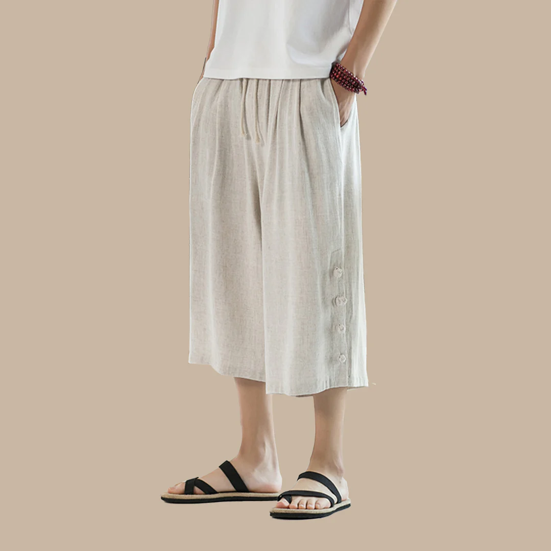 Cotton Linen Capri Hakama Pant - Image 3