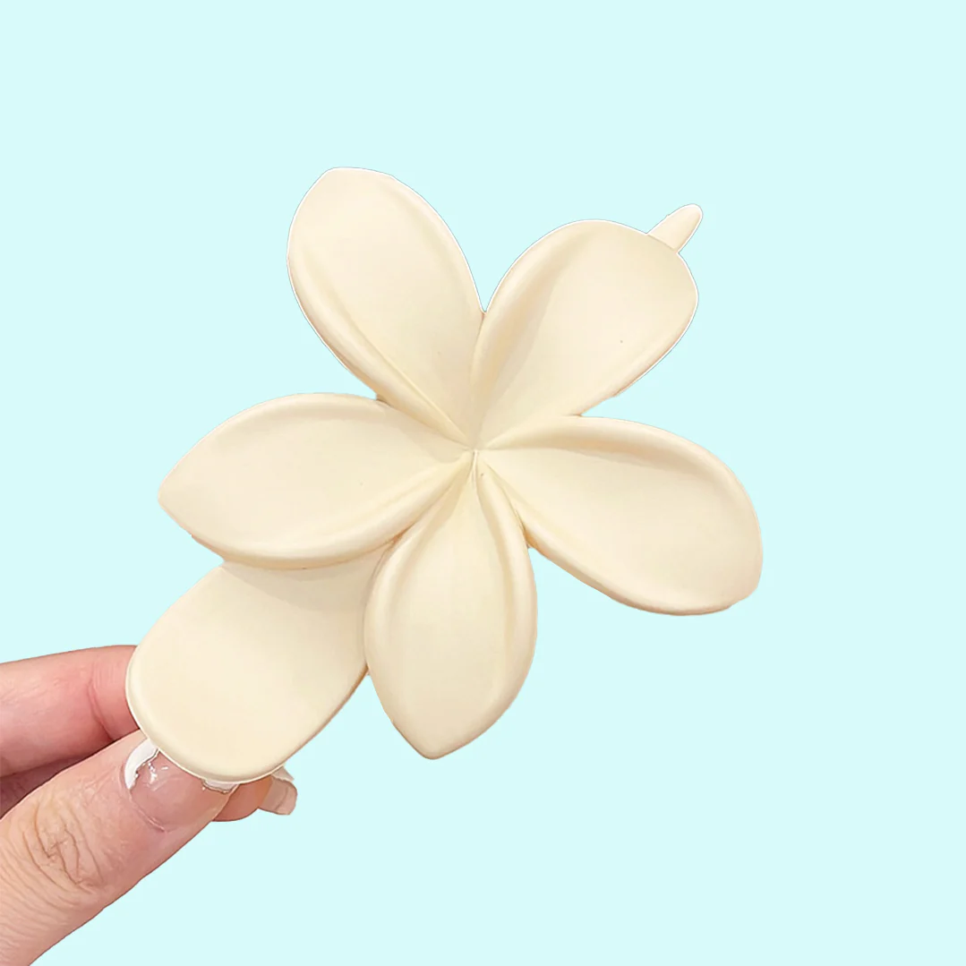 Frangipani Floral Hair Clips (2) - Image 3