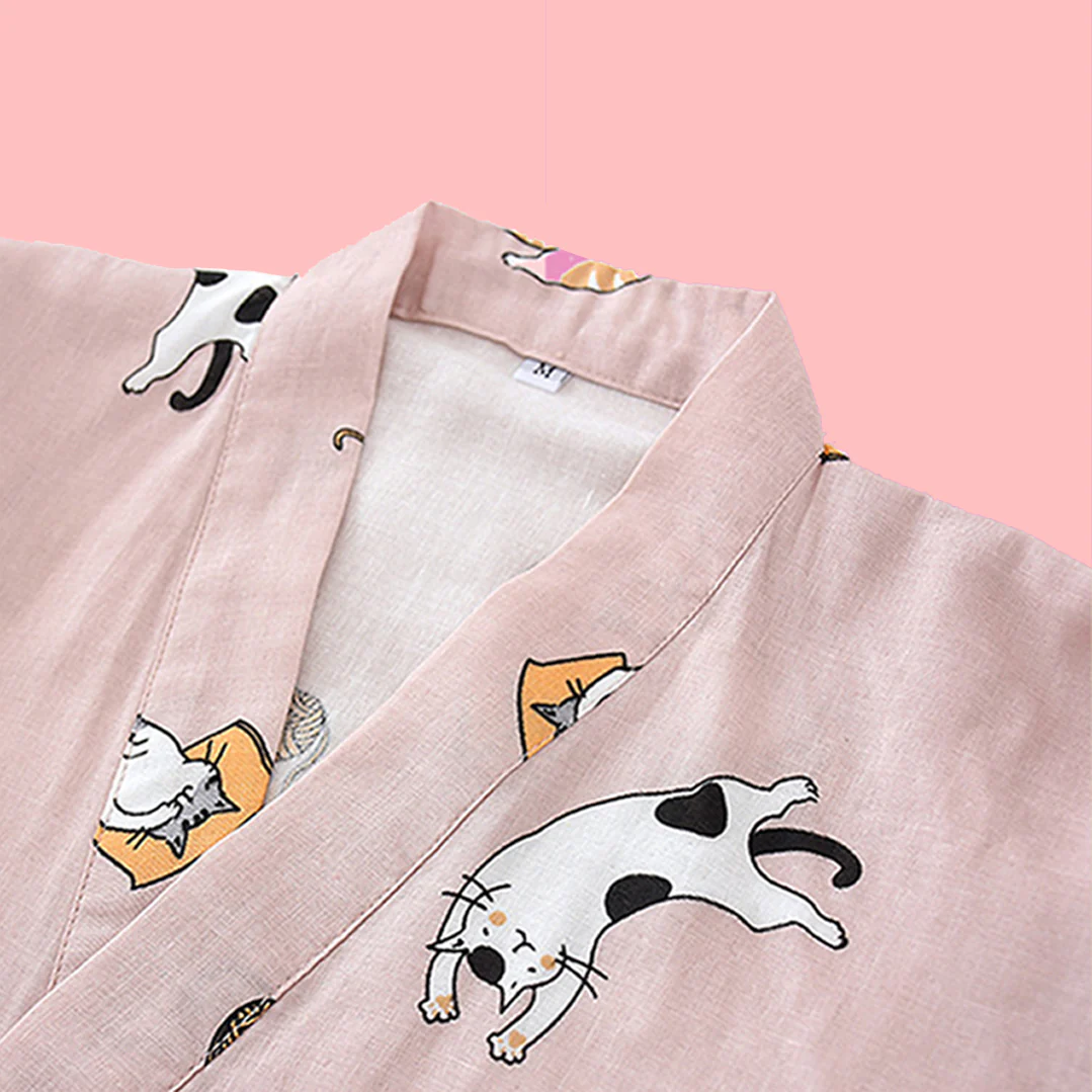 Kitty Cat Kimono Pyjama Set - Image 4