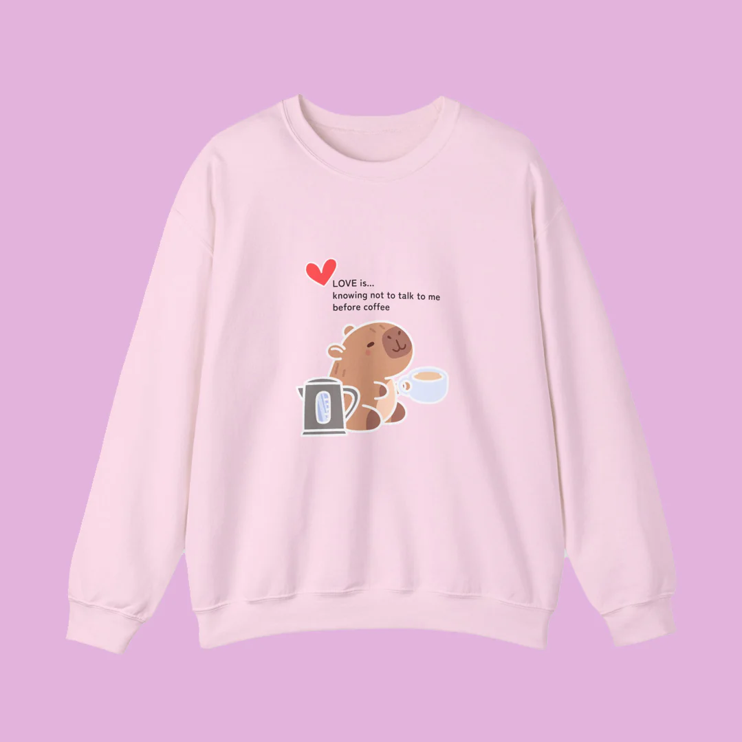 Love is ~ Coffee Crewneck Sweater - Image 2