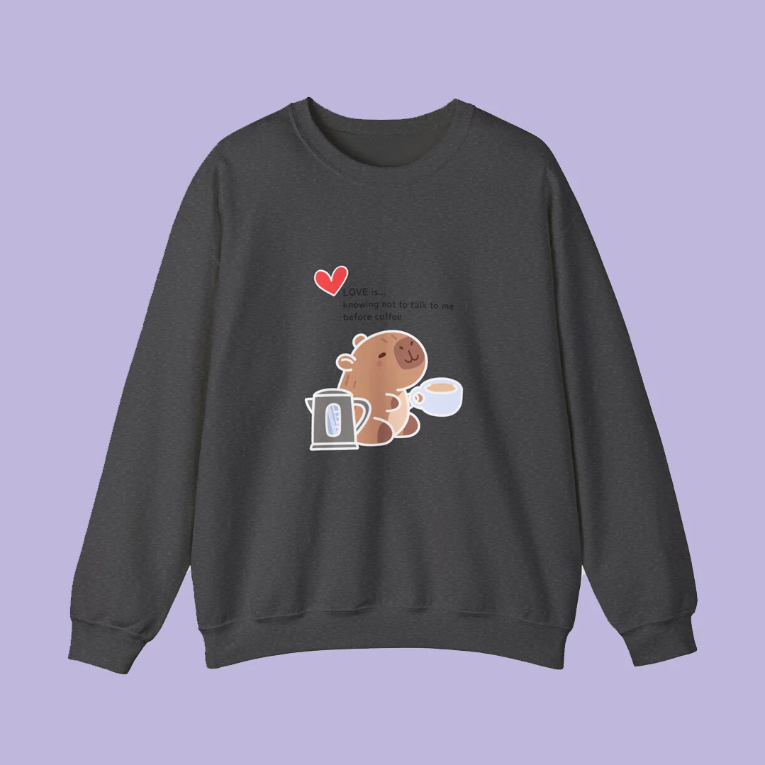 Love is ~ Coffee Crewneck Sweater - Image 5