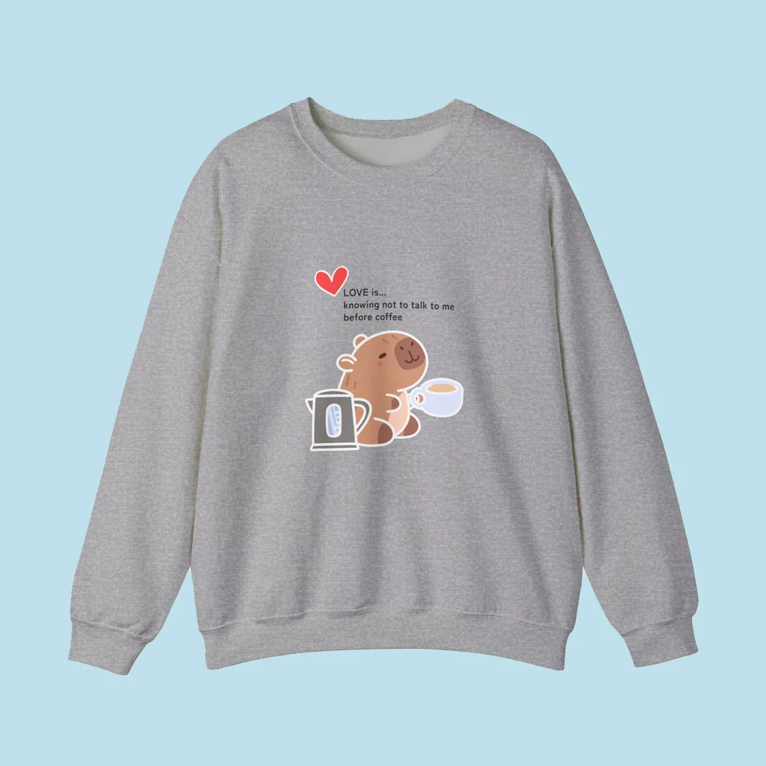 Love is ~ Coffee Crewneck Sweater - Image 6