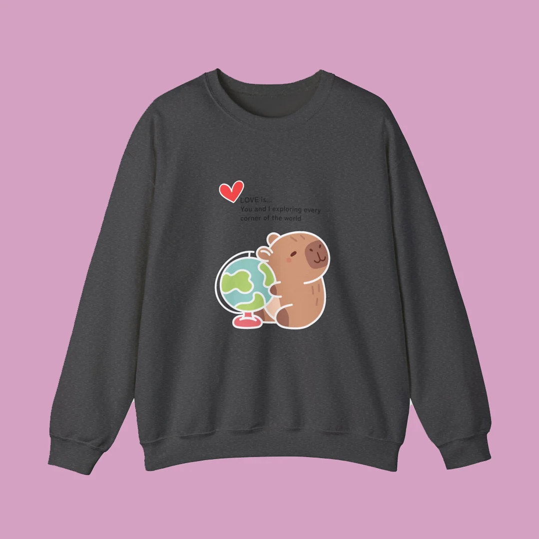 Love is ~ Globe Crewneck Sweater - Image 7