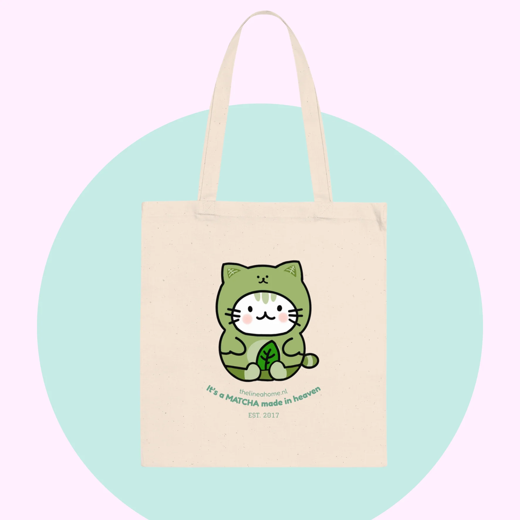 Matcha Kitty Cat Tote Bag - Image 3