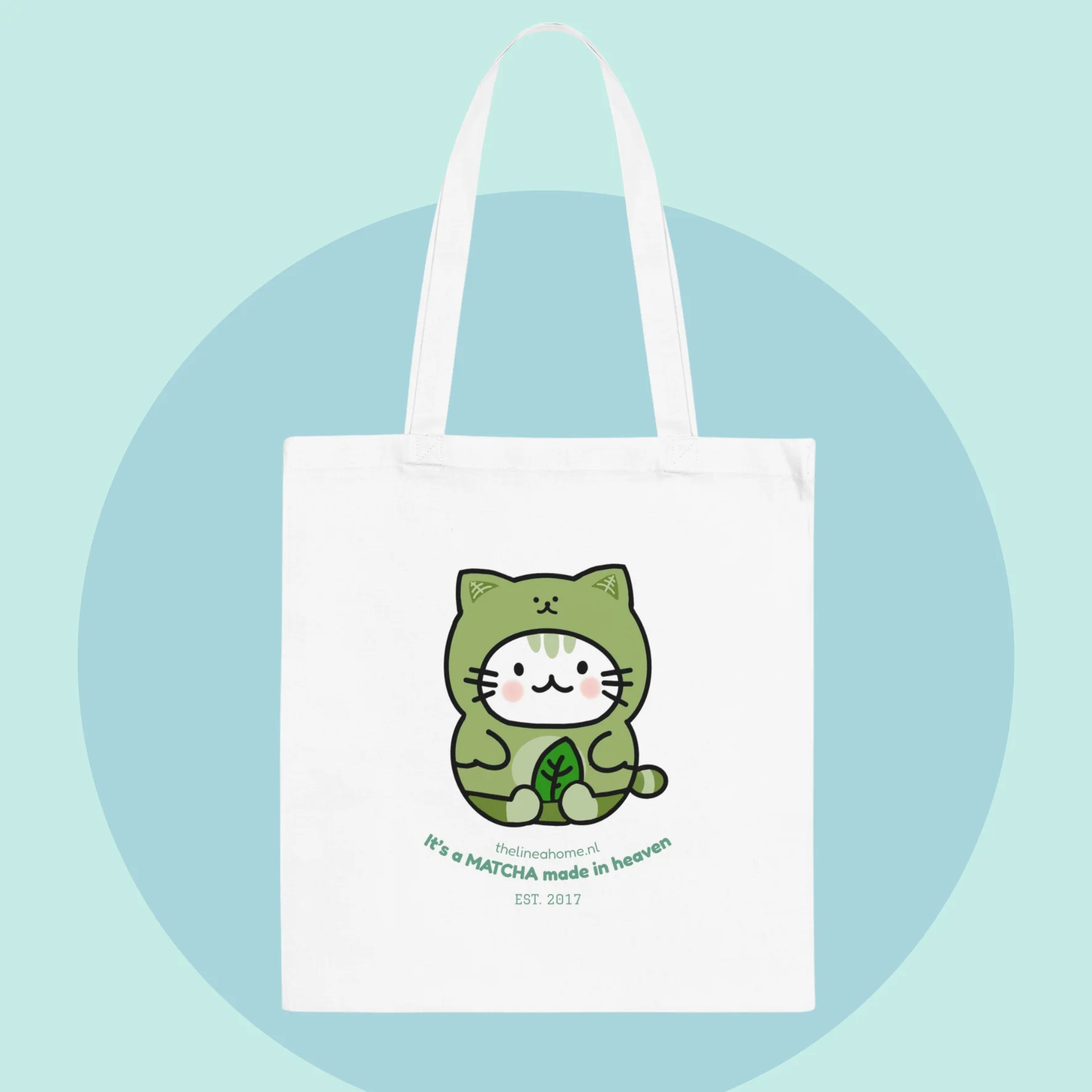 Matcha Kitty Cat Tote Bag - Image 5