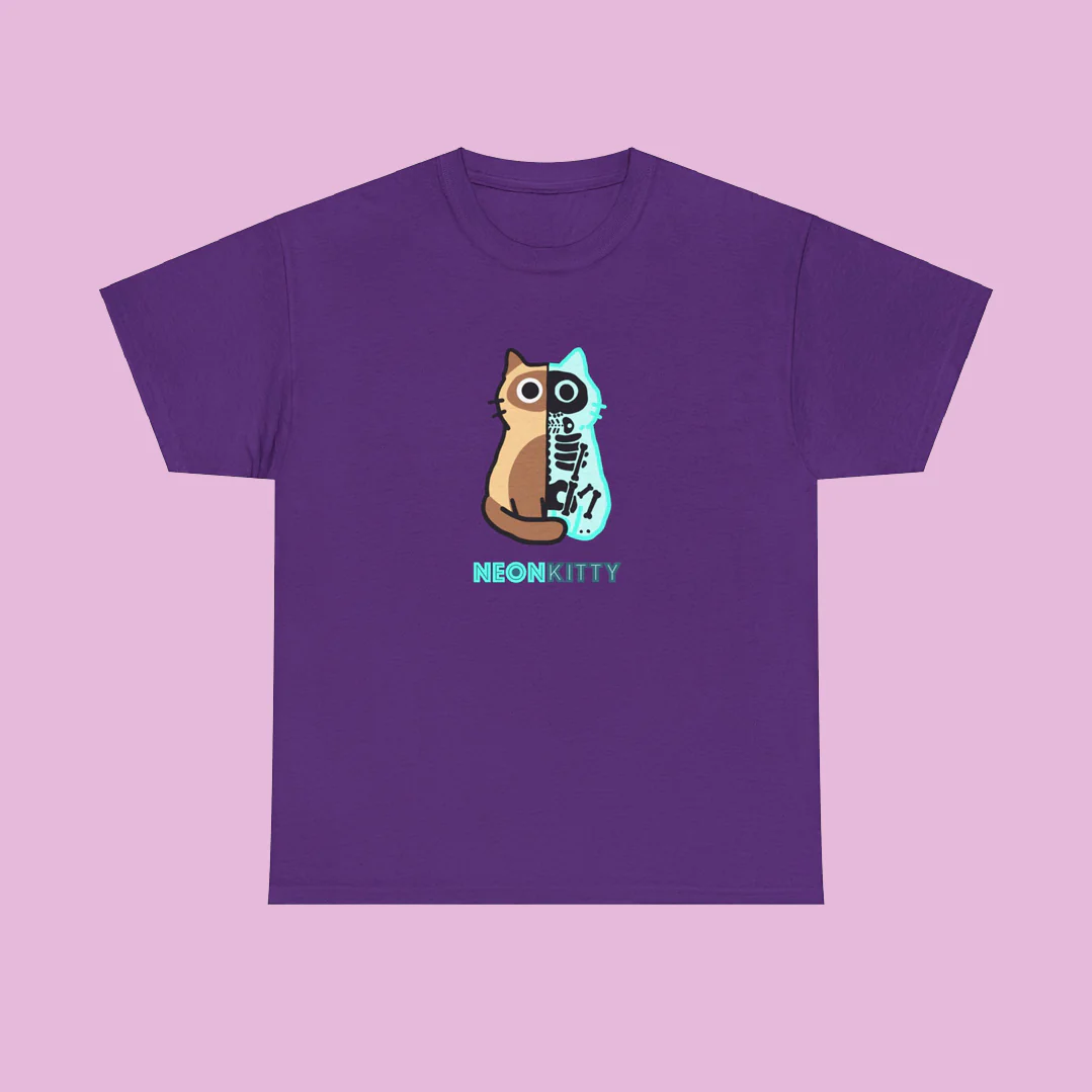 Neon Kitty Cotton T-Shirt - Image 10
