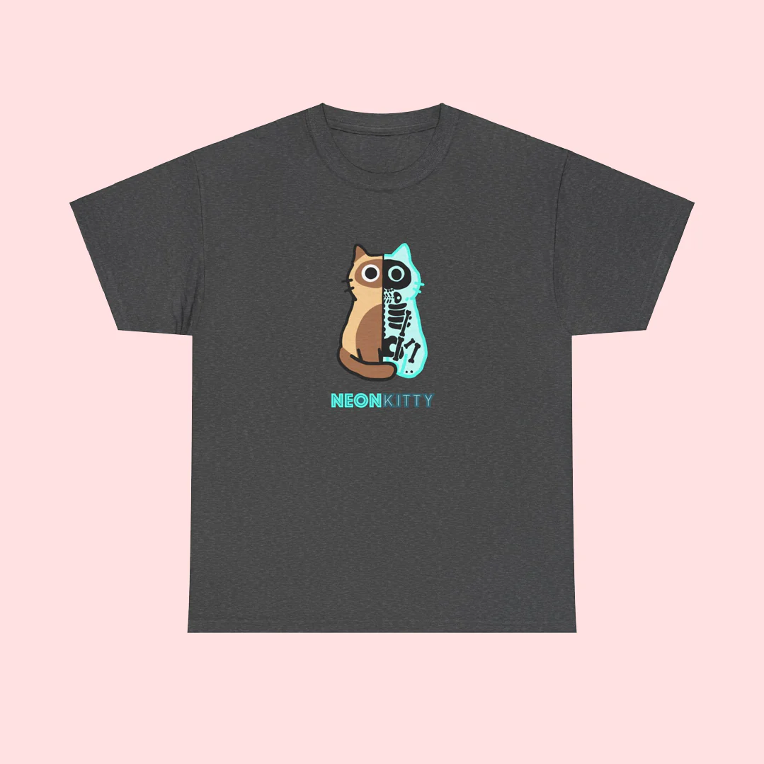 Neon Kitty Cotton T-Shirt - Image 11