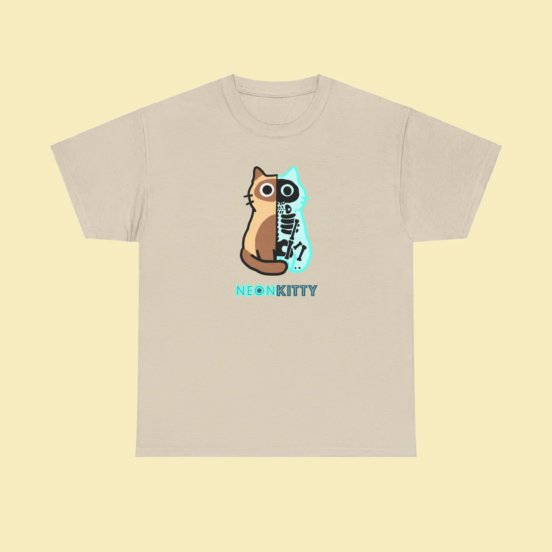 Neon Kitty Cotton T-Shirt - Image 5