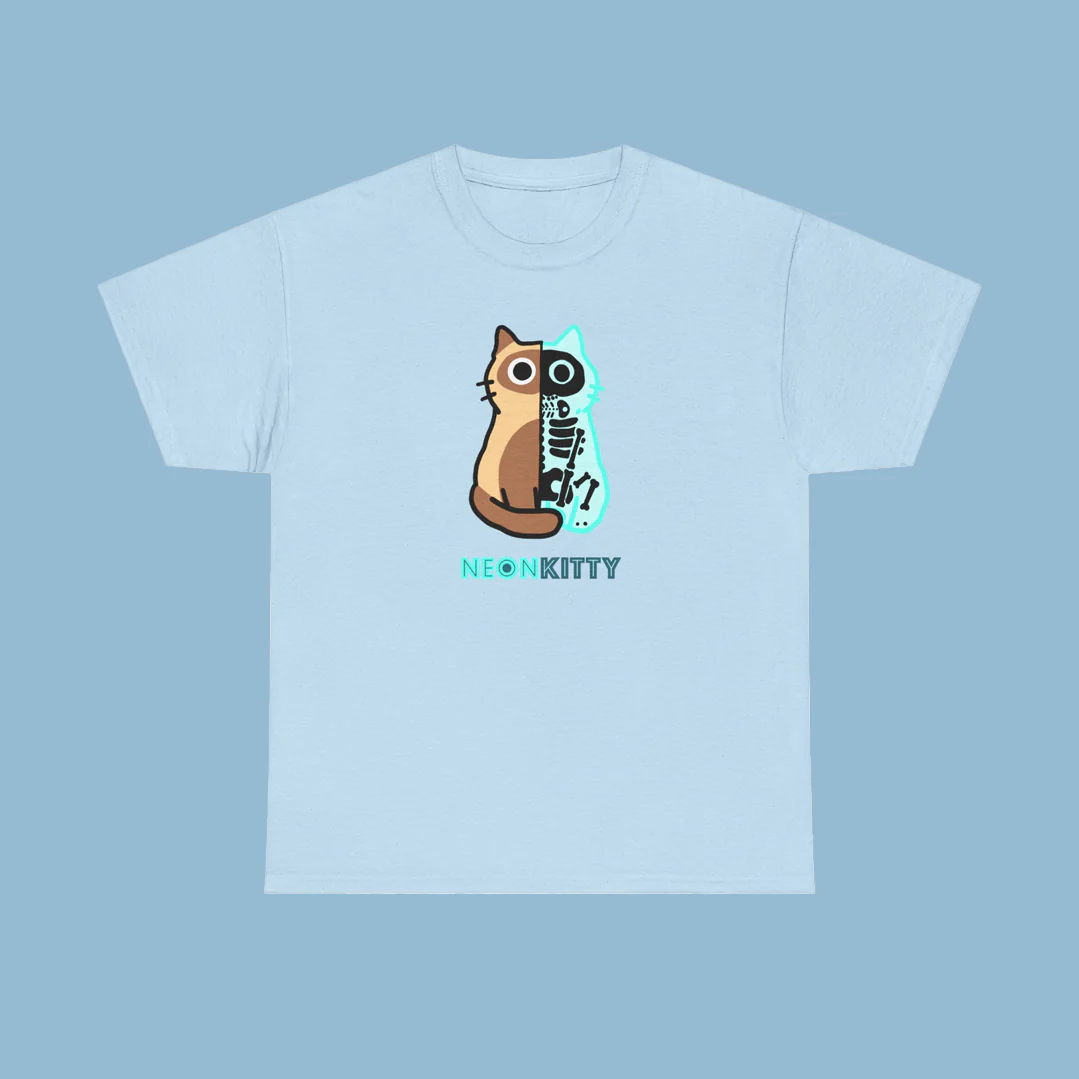 Neon Kitty Cotton T-Shirt - Image 6