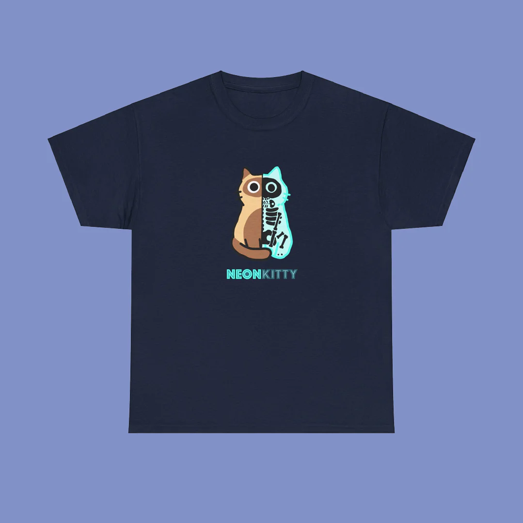 Neon Kitty Cotton T-Shirt - Image 8