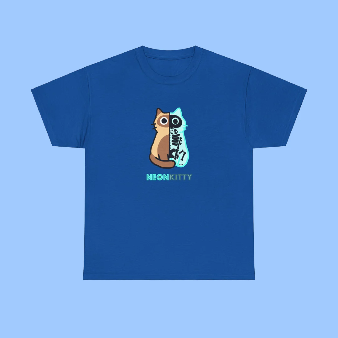 Neon Kitty Cotton T-Shirt - Image 9