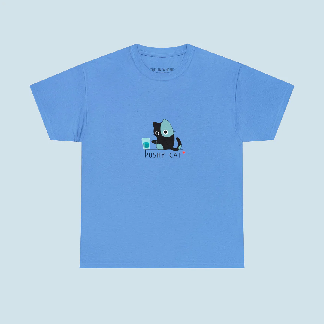 Pushy Cat Cotton T-Shirt - Image 10