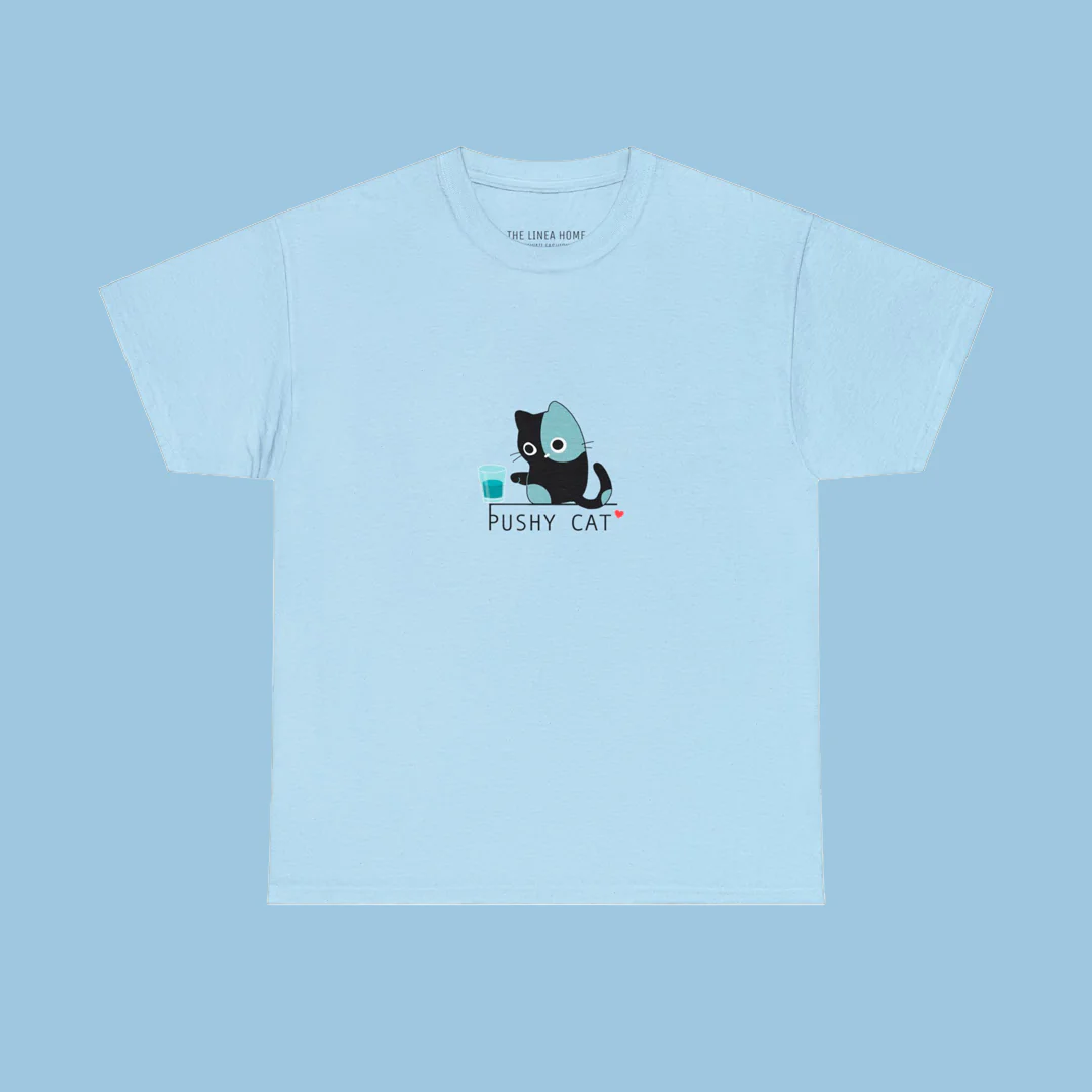 Pushy Cat Cotton T-Shirt - Image 9