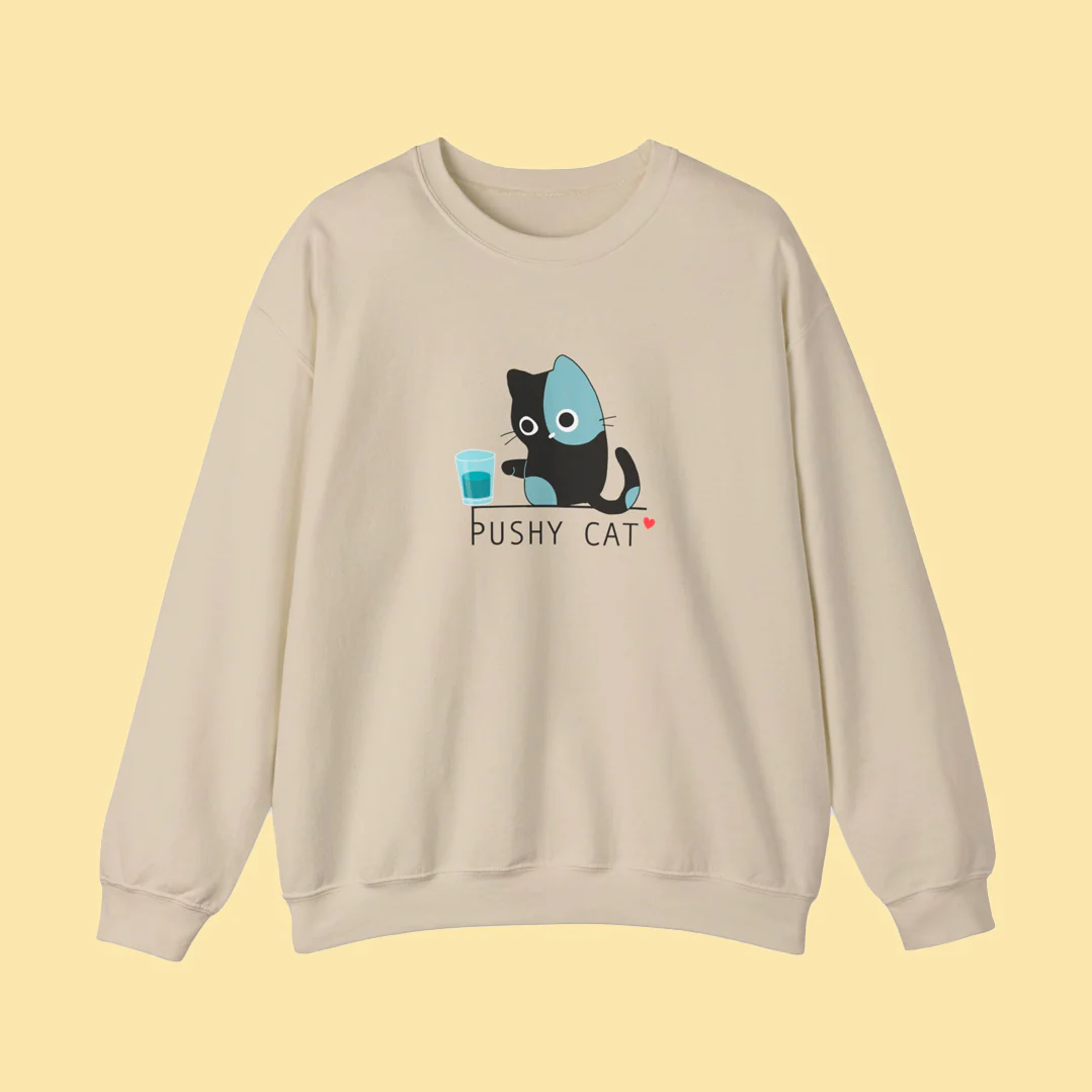 Pushy Cat Crewneck Sweater - Image 3