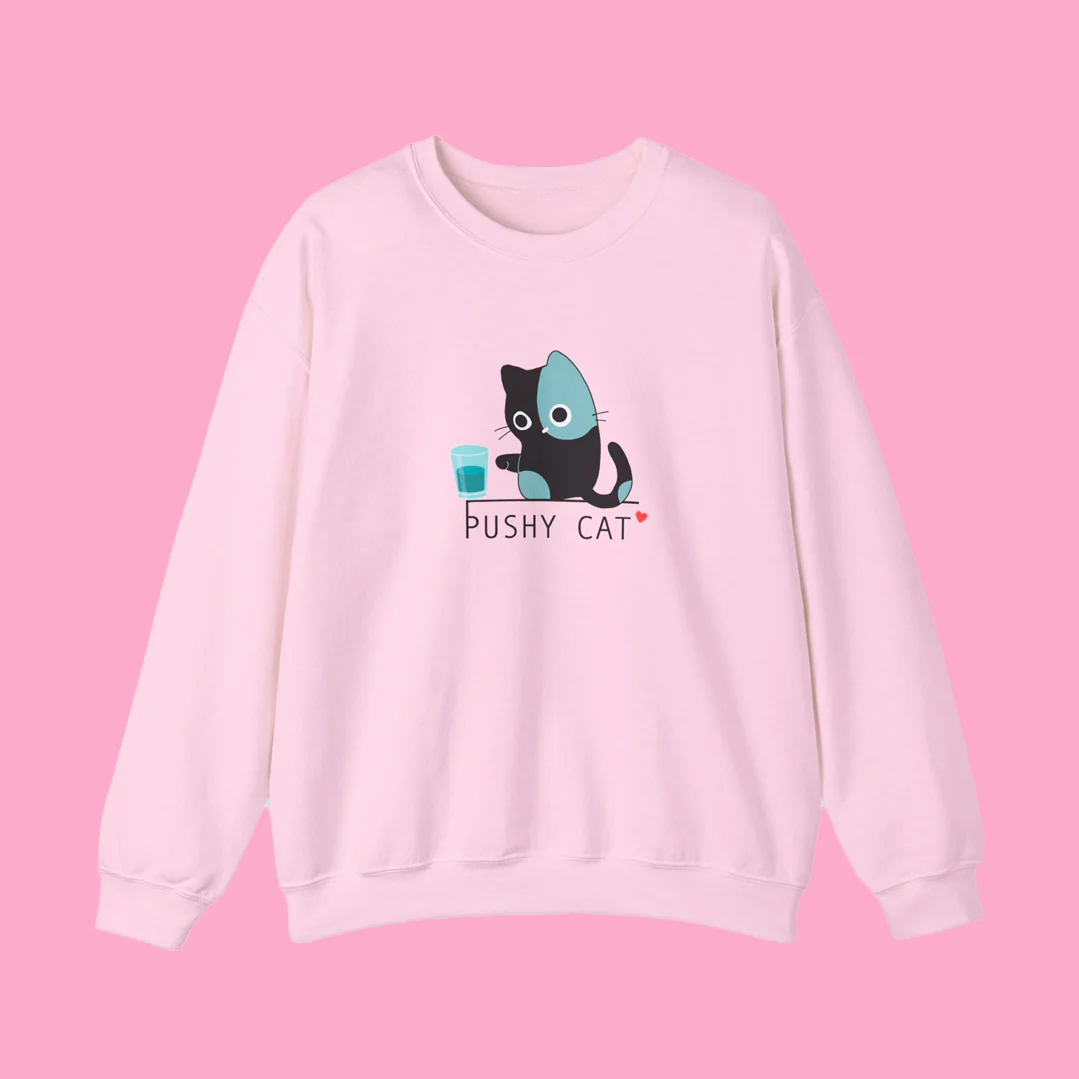 Pushy Cat Crewneck Sweater - Image 4