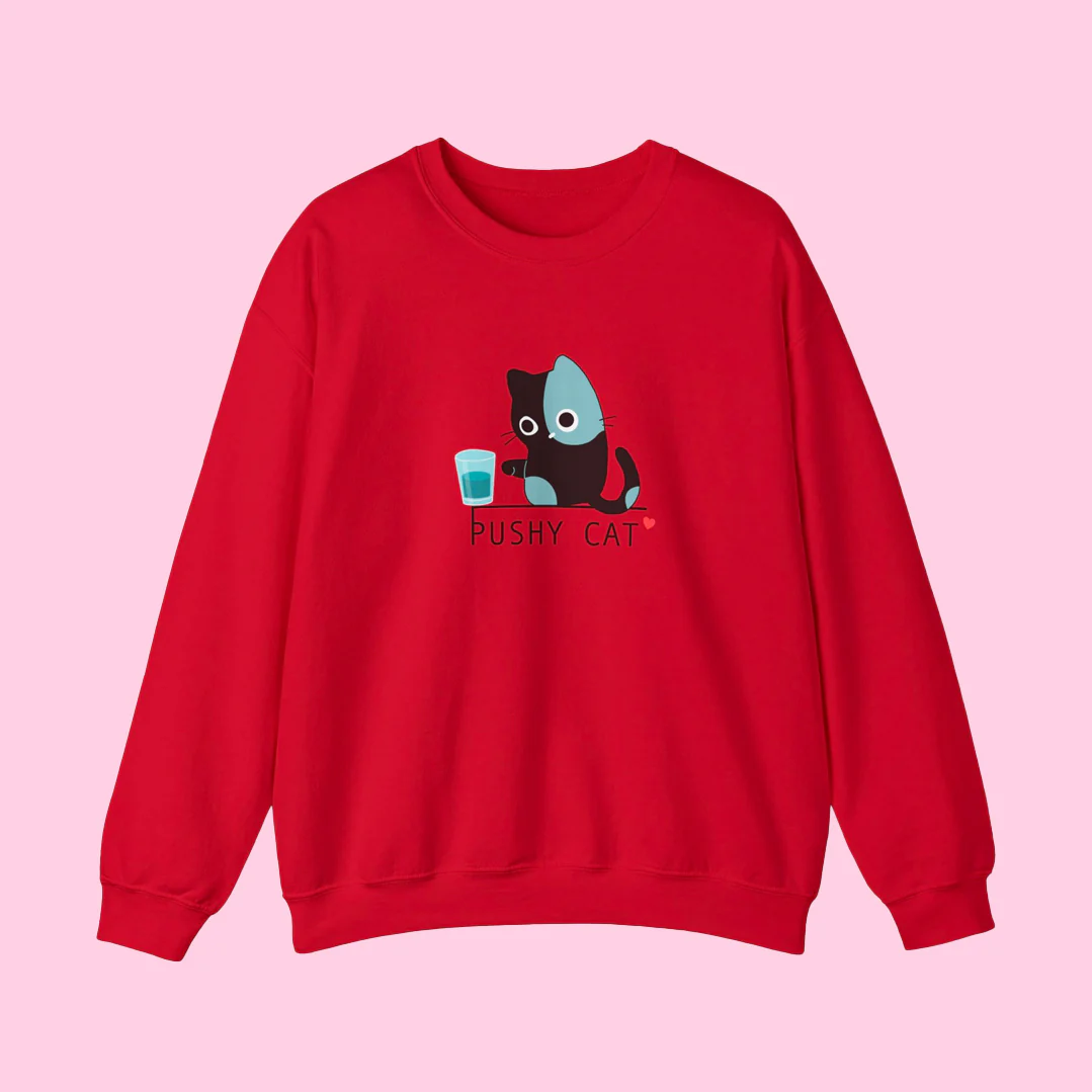 Pushy Cat Crewneck Sweater - Image 5