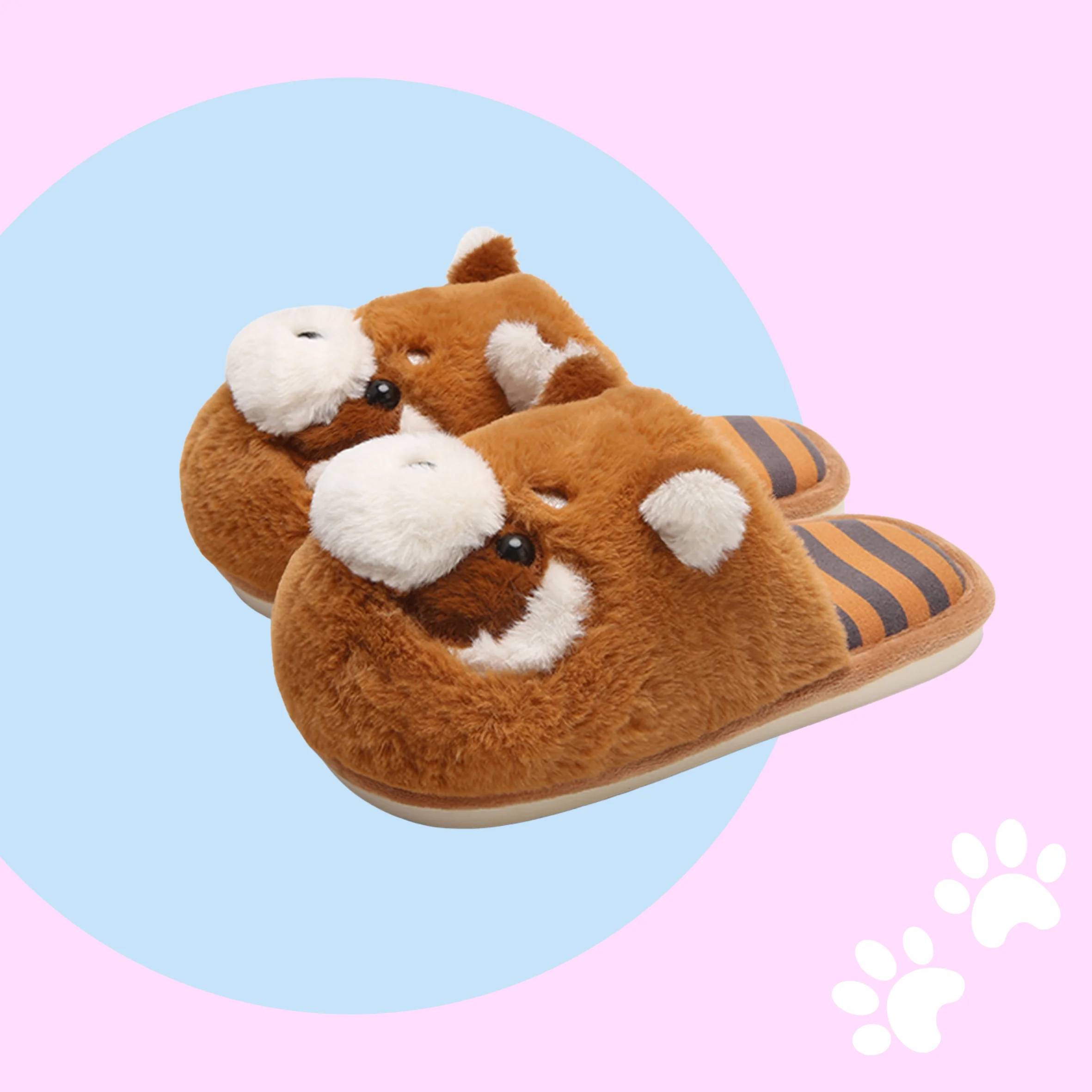 Red Panda Fluffy Slippers - Image 4