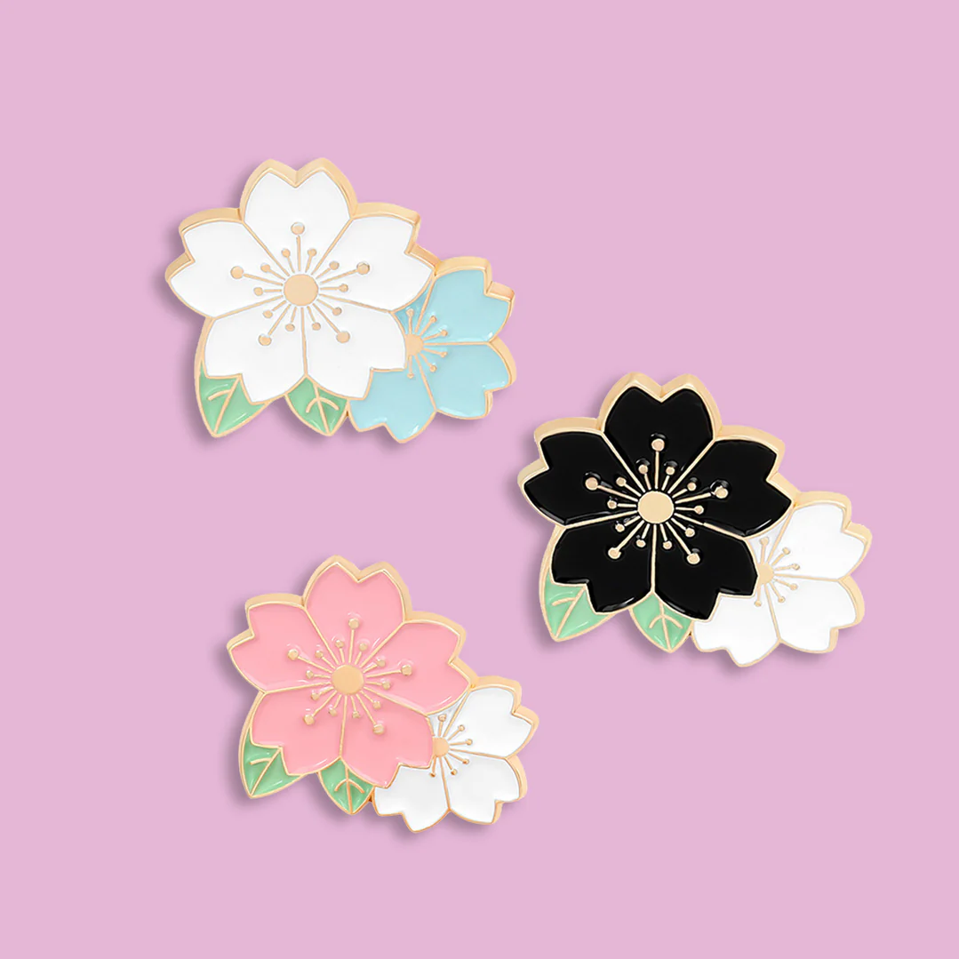 Spring Cherry Blossom Enamel Pins - Image 3